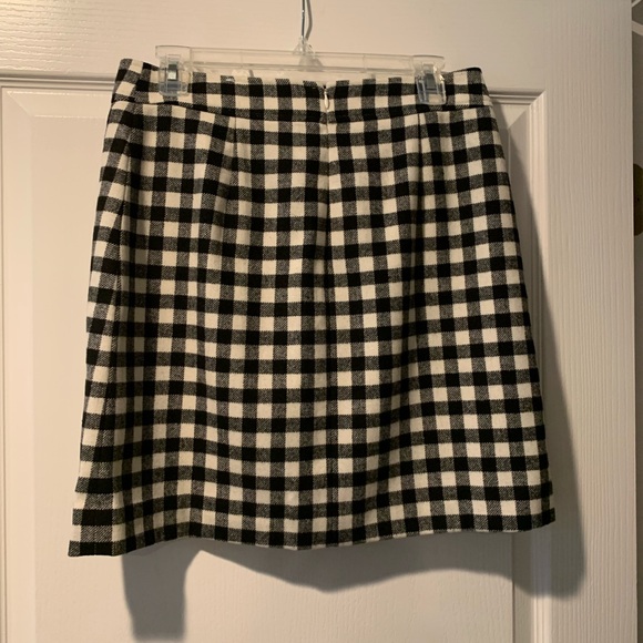 J CREW BUFFALO CHECK SKIRT BLACK/WHITE SIZE 6 NWT! - Picture 4 of 4